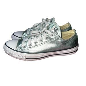 Converse Chuck Taylor All Star low-top sneakers metallic glitter green women 7